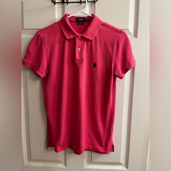 POLO ~RALPH LAUREN~ HOT PINK TOP~100% COTTON~M - Picture 1 of 12